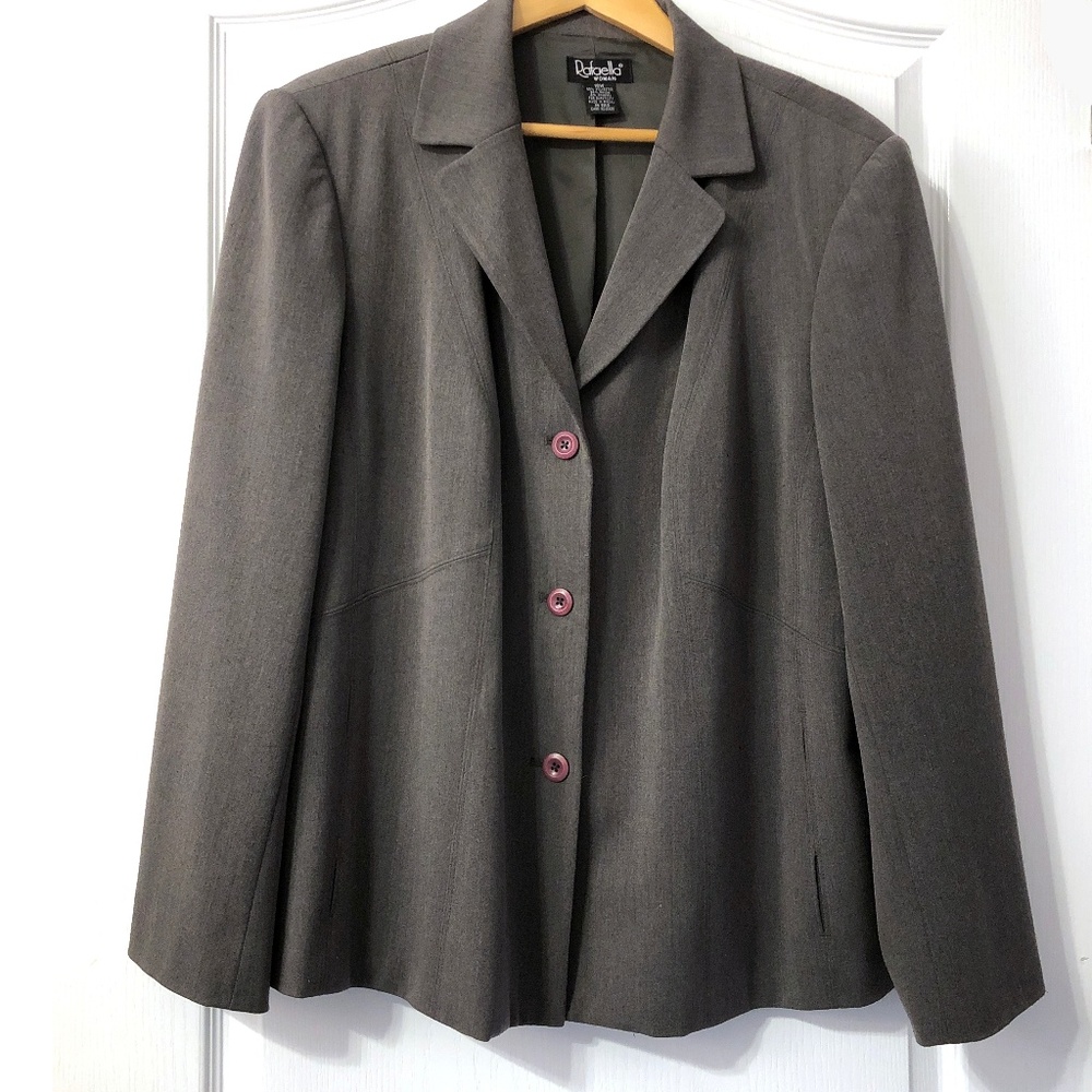 Plus Size Blazer Size 16W brown gray Rafaella